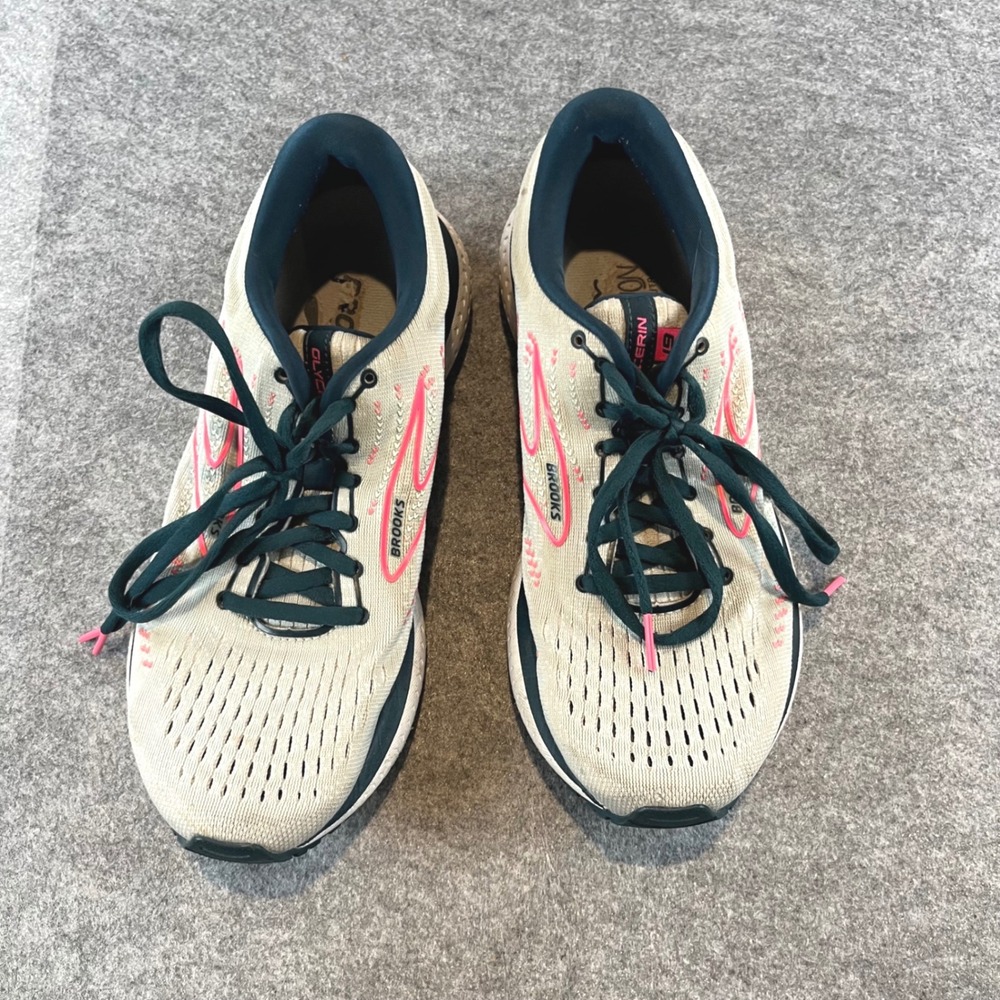 Brooks Womens Glycerin 19 Tan‎ Pink Running Athletic Sneakers 9.5 Road Training